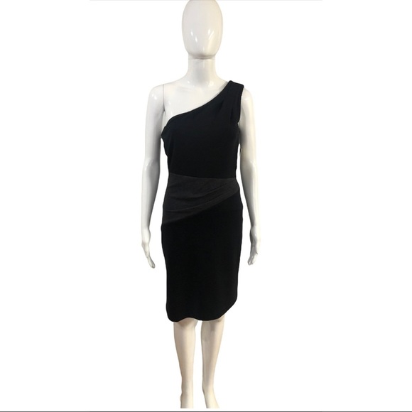 Weston Wear Womens Size M Dress Sheath One Shoulder black Sleeveless NWT - Picture 3 of 11